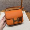 Hermes Constance 19 CM Bag 93 Orange Handmade In Epsom Calfskin Leather Gold Hardware