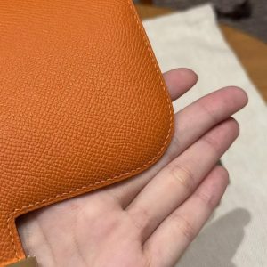 Hermes Constance 19 CM Bag 93 Orange Handmade In Epsom Calfskin Leather Gold Hardware - Image 9