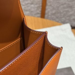 Hermes Constance 19 CM Bag 93 Orange Handmade In Epsom Calfskin Leather Gold Hardware - Image 8