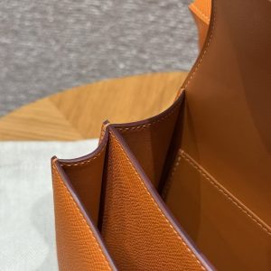 Hermes Constance 19 CM Bag 93 Orange Handmade In Epsom Calfskin Leather Gold Hardware - Image 7