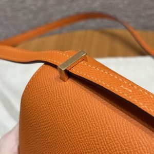 Hermes Constance 19 CM Bag 93 Orange Handmade In Epsom Calfskin Leather Gold Hardware - Image 5