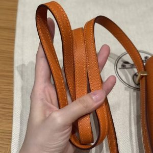 Hermes Constance 19 CM Bag 93 Orange Handmade In Epsom Calfskin Leather Gold Hardware - Image 3