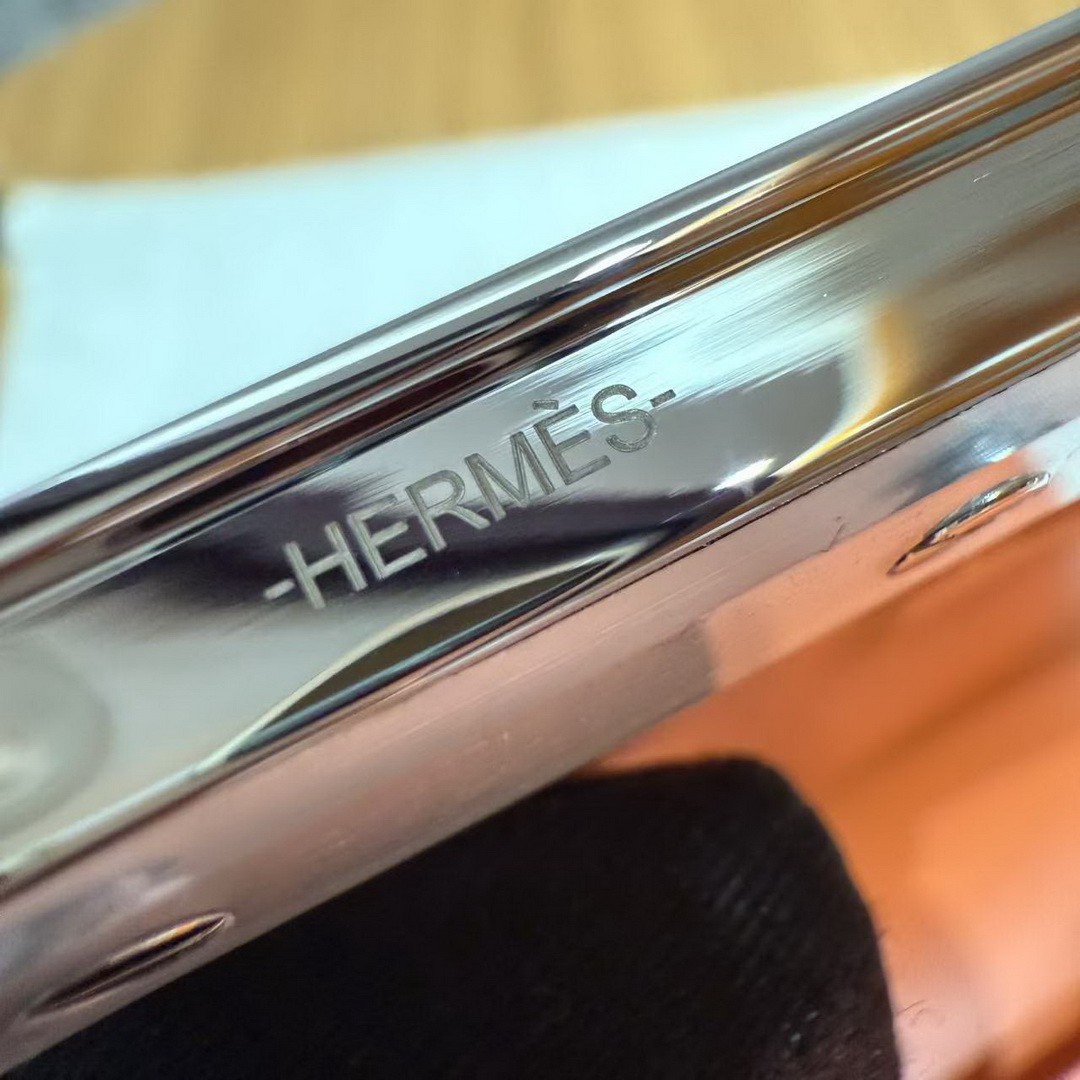 Hermes Constance 19 CM Bag Handmade In Lizard Leather from South Africa Silver Hardware 93 Orange - Image 14