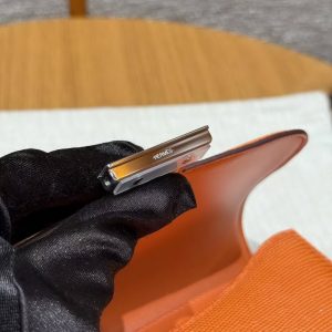 Hermes Constance 19 CM Bag Handmade In Lizard Leather from South Africa Silver Hardware 93 Orange - Image 11