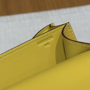 Hermes Constance 19 CM Bag Handmade In Epsom Calfskin Leather Silver Hardware 9O Jaune Naples - Image 16