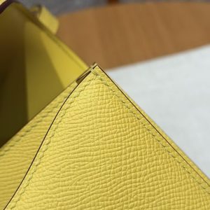 Hermes Constance 19 CM Bag Handmade In Epsom Calfskin Leather Silver Hardware 9O Jaune Naples - Image 10