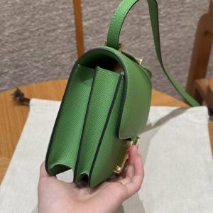 Hermes Constance 19 CM Bag Handmade In Epsom Calfskin Leather Gold Hardware A8 Vert Yucca - Image 18