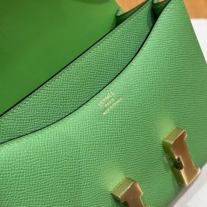 Hermes Constance 19 CM Bag Handmade In Epsom Calfskin Leather Gold Hardware A8 Vert Yucca - Image 7