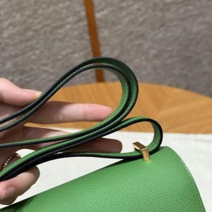 Hermes Constance 19 CM Bag Handmade In Epsom Calfskin Leather Gold Hardware A8 Vert Yucca - Image 6