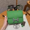 Hermes Constance 19 CM Bag Handmade In Epsom Calfskin Leather Silver Hardware A8 Vert Yucca