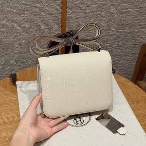 Hermes Constance 19 CM Bag I2 Nata Handmade In Epsom Calfskin Leather Enamel Fittings Hardware - Image 2