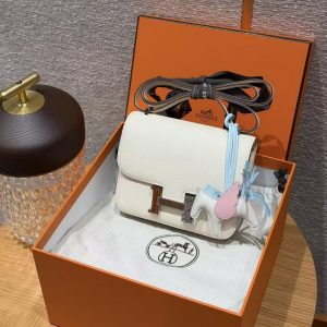 Hermes Constance 19 CM Bag I2 Nata Handmade In Epsom Calfskin Leather Enamel Fittings Hardware - Image 12