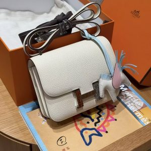 Hermes Constance 19 CM Bag I2 Nata Handmade In Epsom Calfskin Leather Enamel Fittings Hardware - Image 3