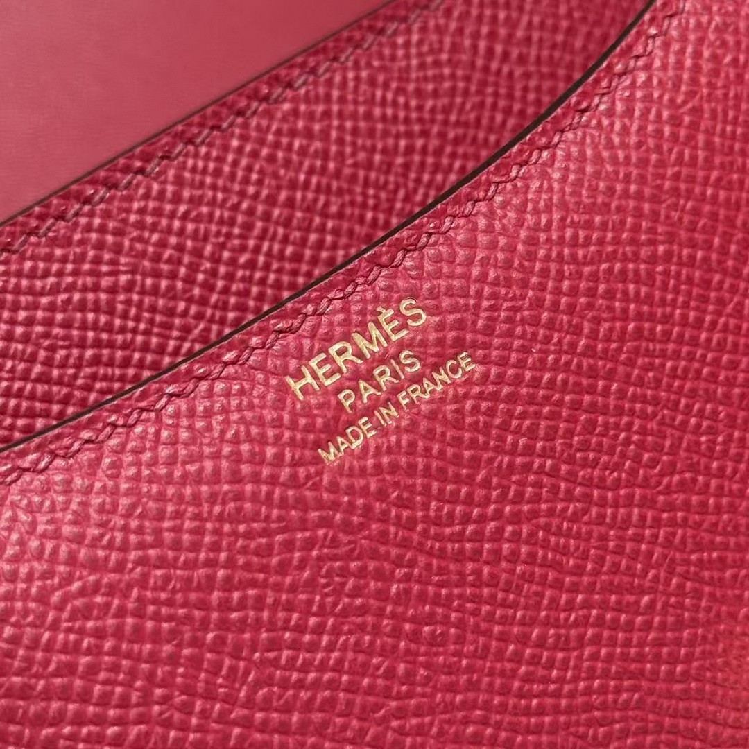 Hermes Constance 19 CM Bag Handmade In Epsom Calfskin Leather Gold Hardware K1 Rouge Grenat - Image 15