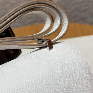Hermes Constance 19 CM Bag Handmade In Epsom Calfskin Leather Silver Hardware M4 Girs Pale - Image 6