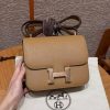 Hermes Constance 19 CM Bag Handmade In Chèvre Calfskin Leather Rose Gold Hardware OM Chai
