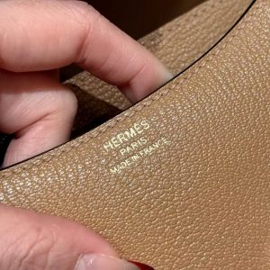 Hermes Constance 19 CM Bag Handmade In Chèvre Calfskin Leather Rose Gold Hardware OM Chai - Image 15