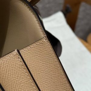 Hermes Constance 19 CM Bag Handmade In Epsom Calfskin Leather Gold Hardware OM Chai - Image 10