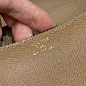 Hermes Constance 19 CM Bag Handmade In Epsom Calfskin Leather Gold Hardware OM Chai - Image 9