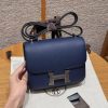 Hermes Constance 19 CM Bag Handmade In Epsom Calfskin Leather Silver Hardware P5 Bleu Tie