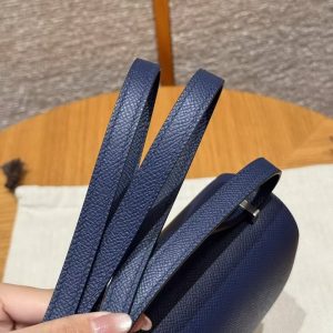 Hermes Constance 19 CM Bag Handmade In Epsom Calfskin Leather Silver Hardware P5 Bleu Tie - Image 4