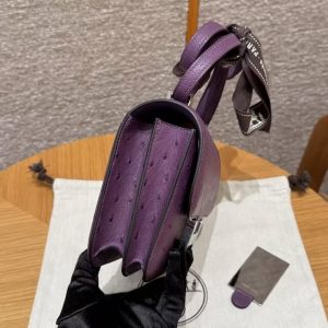 Hermes Constance 19 CM Bag Handmade In KK Ostrich Leather from South Africa Silver Hardware P9 Anemone - Image 26