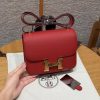 Hermes Constance 19 CM Bag Handmade In Epsom Calfskin Leather Gold Hardware Q5 Rouge Casque