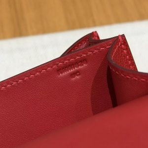 Hermes Constance 19 CM Bag Handmade In Epsom Calfskin Leather Gold Hardware Q5 Rouge Casque - Image 15