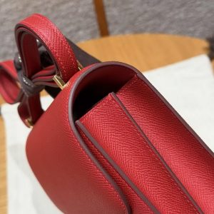 Hermes Constance 19 CM Bag Handmade In Epsom Calfskin Leather Gold Hardware Q5 Rouge Casque - Image 9