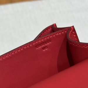 Hermes Constance 19 CM Bag Handmade In Epsom Calfskin Leather Silver Hardware Q5 Rouge Casque - Image 14