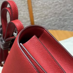 Hermes Constance 19 CM Bag Handmade In Epsom Calfskin Leather Silver Hardware Q5 Rouge Casque - Image 4