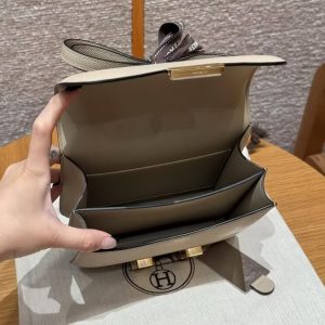 Hermes Constance 19 CM Bag Handmade In Epsom Calfskin Leather Gold Hardware S2 Trench - Image 13