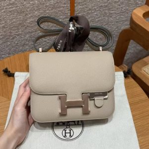 Hermes Constance 19 CM Bag Handmade In Epsom Calfskin Leather Rose Gold Hardware S2 Trench