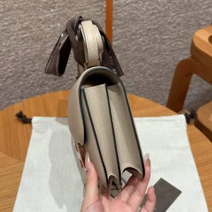 Hermes Constance 19 CM Bag Handmade In Epsom Calfskin Leather Rose Gold Hardware S2 Trench - Image 20