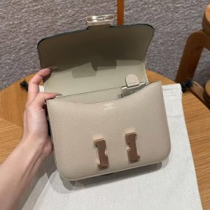 Hermes Constance 19 CM Bag Handmade In Epsom Calfskin Leather Rose Gold Hardware S2 Trench - Image 18