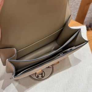 Hermes Constance 19 CM Bag Handmade In Epsom Calfskin Leather Rose Gold Hardware S2 Trench - Image 17