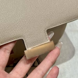 Hermes Constance 19 CM Bag Handmade In Epsom Calfskin Leather Rose Gold Hardware S2 Trench - Image 14
