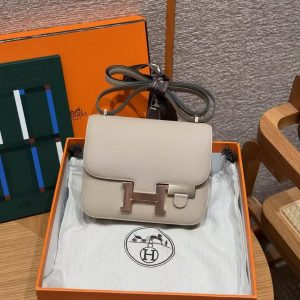 Hermes Constance 19 CM Bag Handmade In Epsom Calfskin Leather Rose Gold Hardware S2 Trench - Image 5