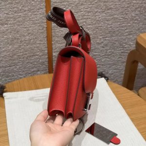 Hermes Constance 19 CM Bag Handmade In Epsom Calfskin Leather Enamel Fittings Hardware S3 Rouge Coeur - Image 19