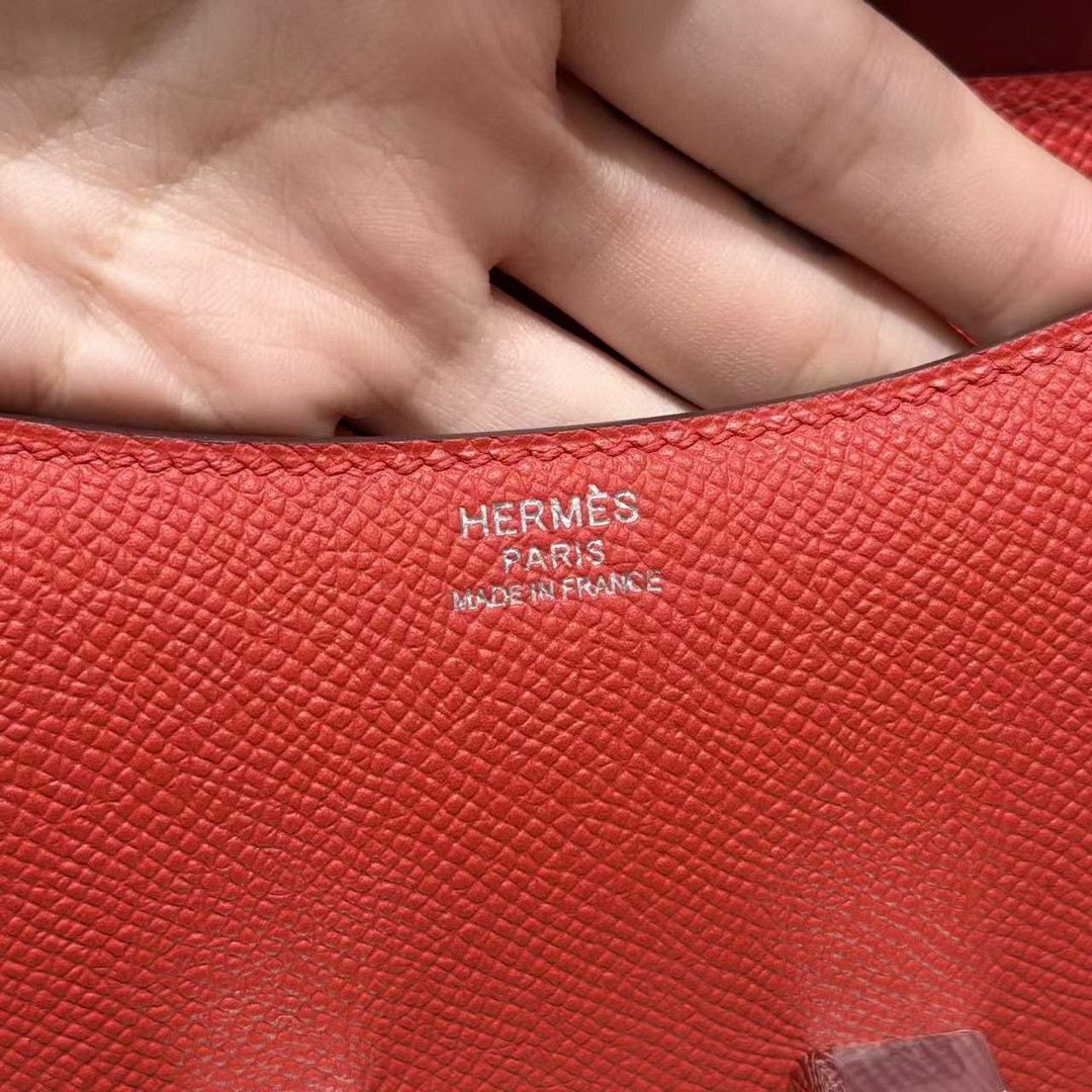 Hermes Constance 19 CM Bag Handmade In Epsom Calfskin Leather Enamel Fittings Hardware S3 Rouge Coeur - Image 15