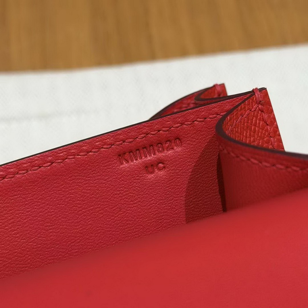 Hermes Constance 19 CM Bag Handmade In Epsom Calfskin Leather Enamel Fittings Hardware S3 Rouge Coeur - Image 14