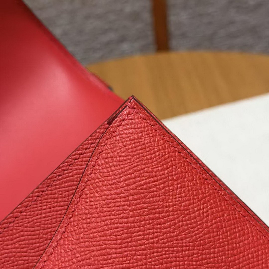 Hermes Constance 19 CM Bag Handmade In Epsom Calfskin Leather Enamel Fittings Hardware S3 Rouge Coeur - Image 8