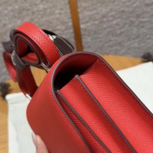 Hermes Constance 19 CM Bag Handmade In Epsom Calfskin Leather Enamel Fittings Hardware S3 Rouge Coeur - Image 7