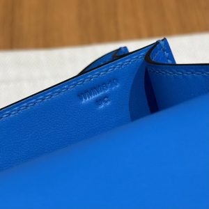 Hermes Constance 19 CM Bag Handmade In Chèvre Calfskin Leather Silver Hardware T7 Blue Hydra - Image 14