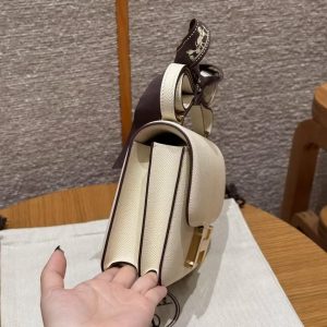 Hermes Constance 19 CM Bag Handmade In Epsom Calfskin Leather Gold Hardware i2 Nata - Image 15