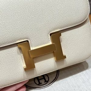 Hermes Constance 19 CM Bag Handmade In Epsom Calfskin Leather Gold Hardware i2 Nata - Image 9