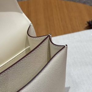 Hermes Constance 19 CM Bag Handmade In Epsom Calfskin Leather Gold Hardware i2 Nata - Image 5