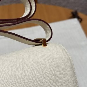 Hermes Constance 19 CM Bag Handmade In Epsom Calfskin Leather Gold Hardware i2 Nata - Image 3