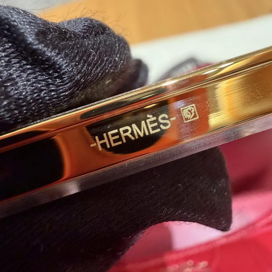 Hermes Constance 19 CM Bag Handmade In Alligator Leather from Mississippi Gold Hardware i6 Rose Extreme - Image 18