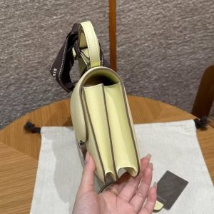 Hermes Constance 19 CM Bag Handmade In Swift Calfskin Leather Silver Hardware i8 Jaune Milton - Image 18